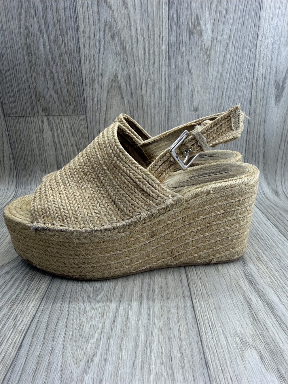 Pull&Bear Natural Braided Espadrille Platform Wedges - Picture 4 of 11